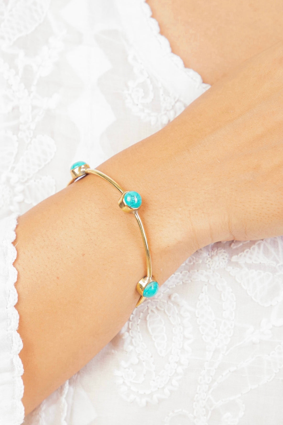 Turquoise drop bangle