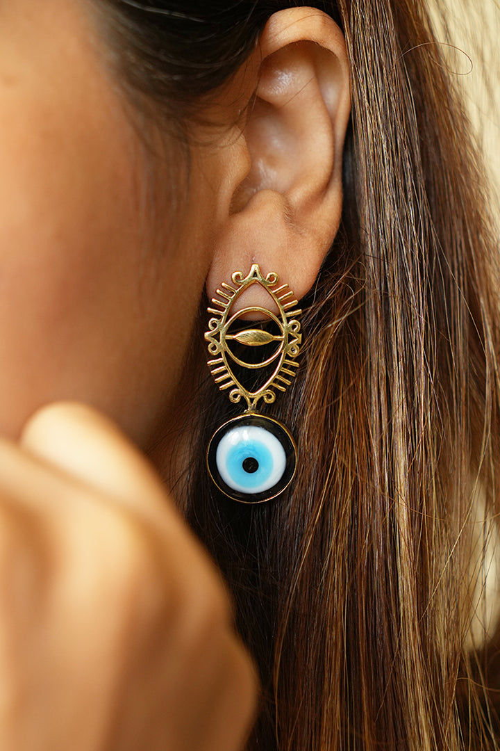 The Divine eye brass earrings