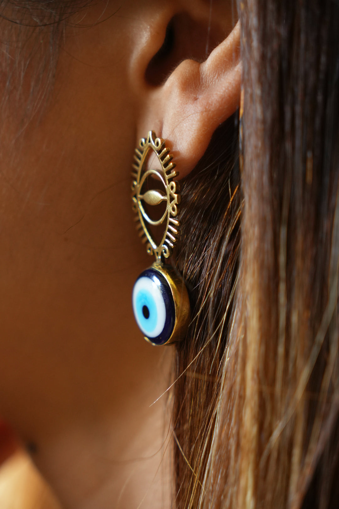 The Divine eye brass earrings