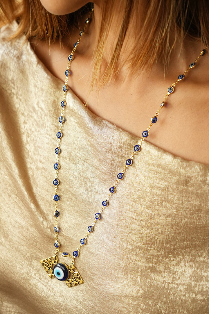 Evil eye long necklace