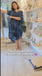 Blue marble abstract dress- free size