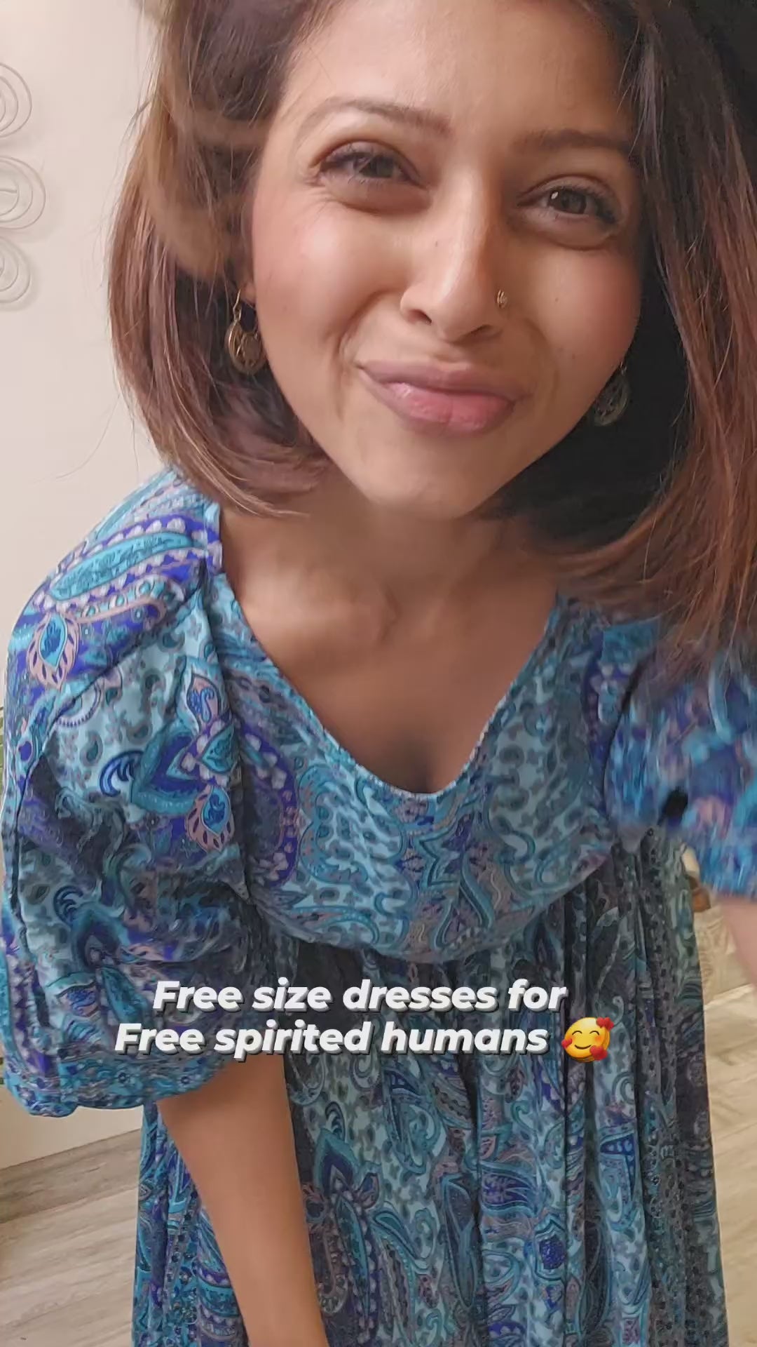 Mediterranean swirl- free size dress