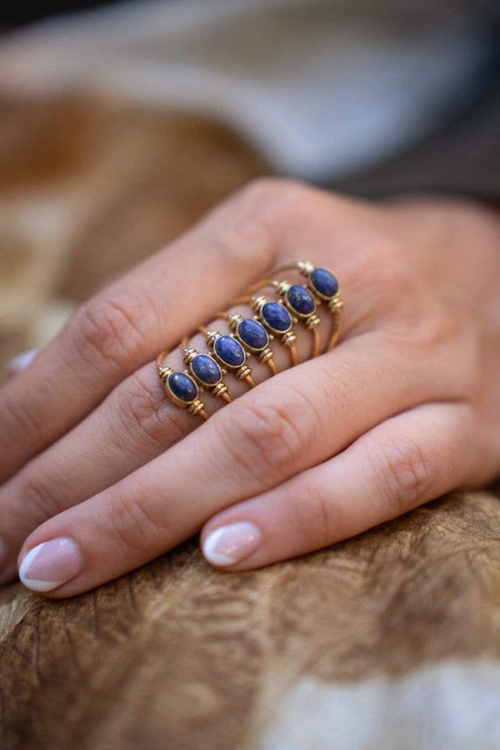 Lapis Lazuli Minimalist- (Adjustable Ring 6-8 size)