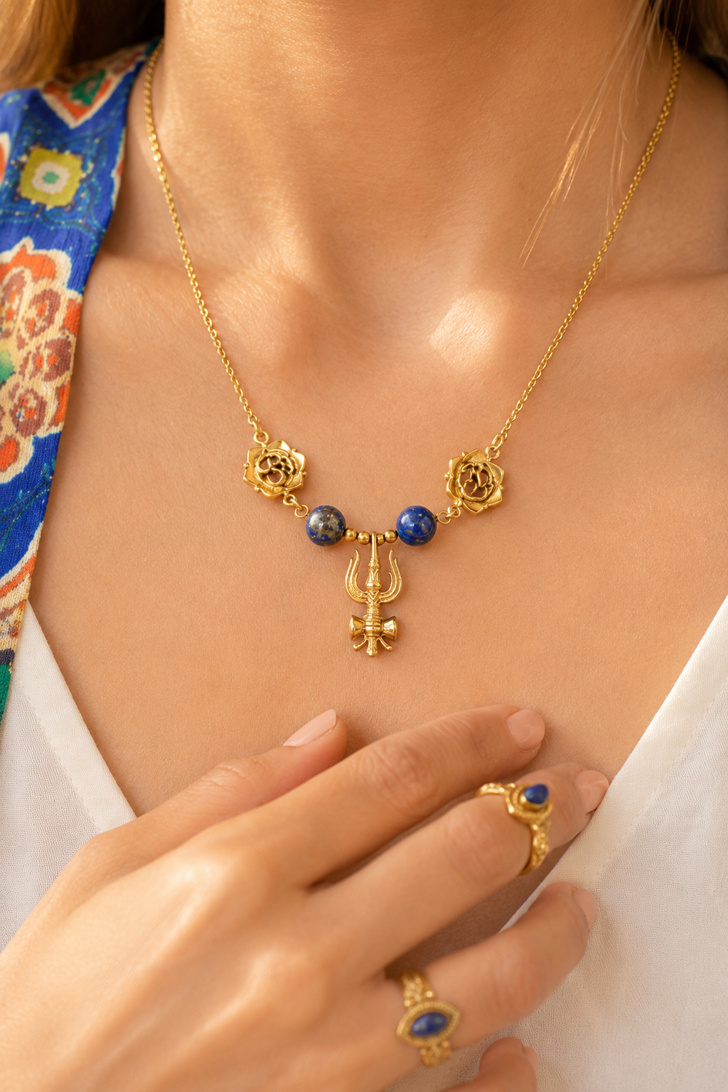 Neelkanth Trishul necklace
