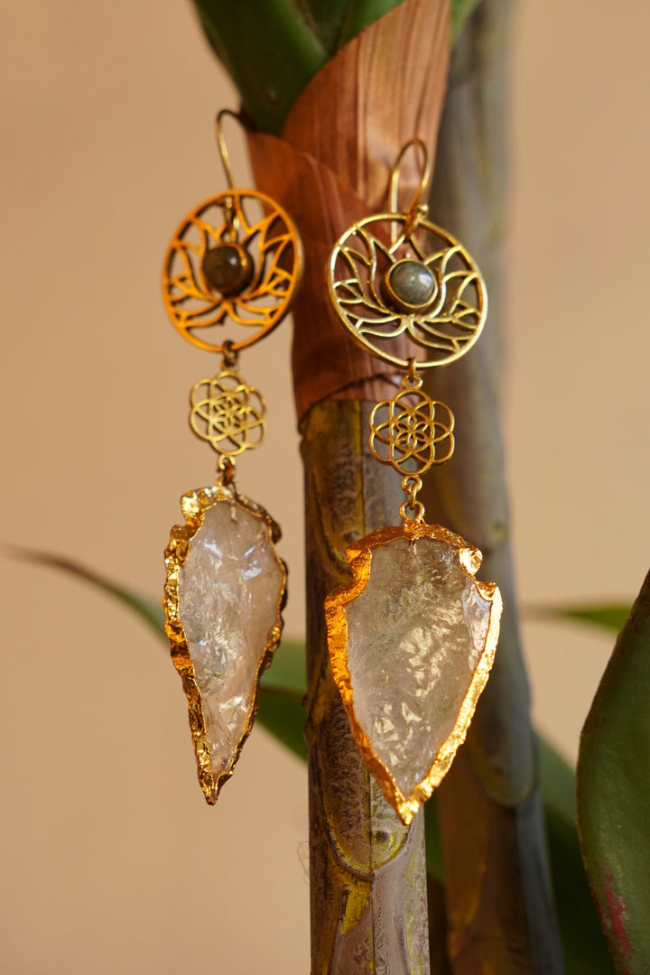 Drops of quartz earrings