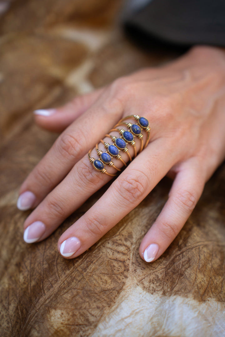 Lapis Lazuli Minimalist- (Adjustable Ring 6-8 size)
