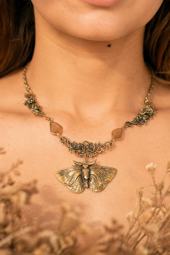 Victorian Style Golden Moth Choker