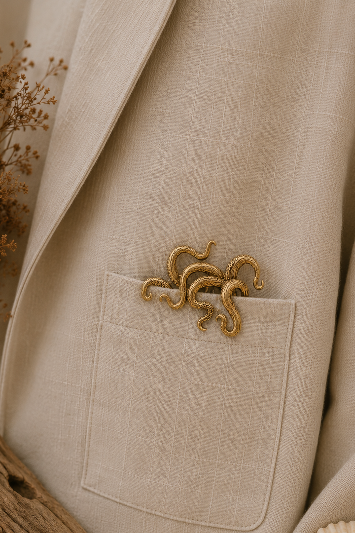 Octopus pocket slider in pure brass
