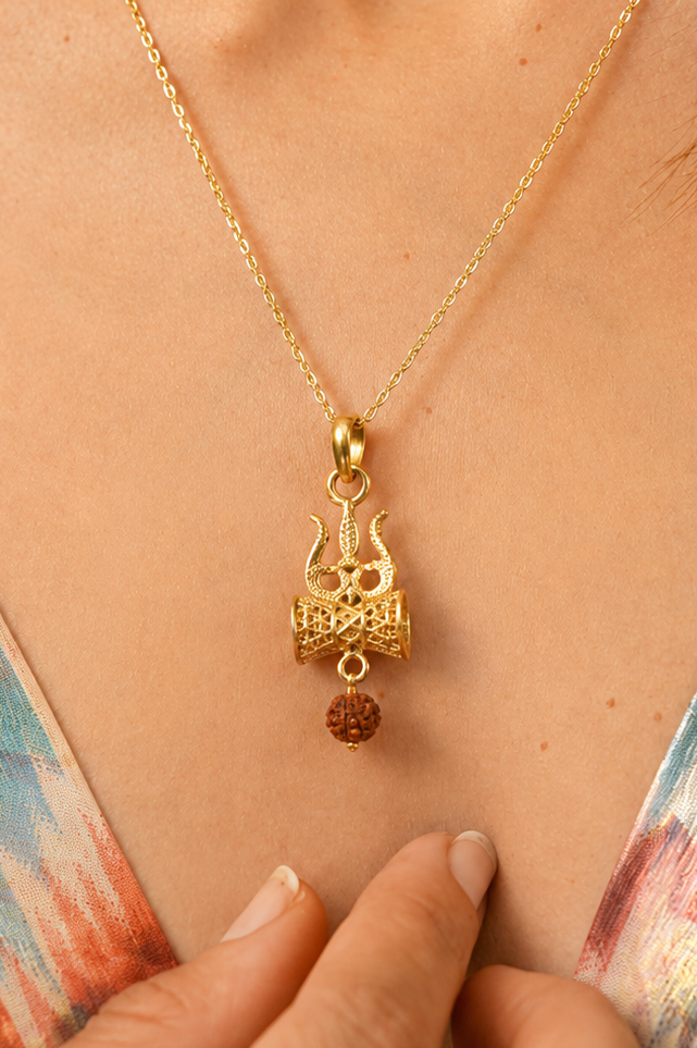 Trishul rudra pendant chain