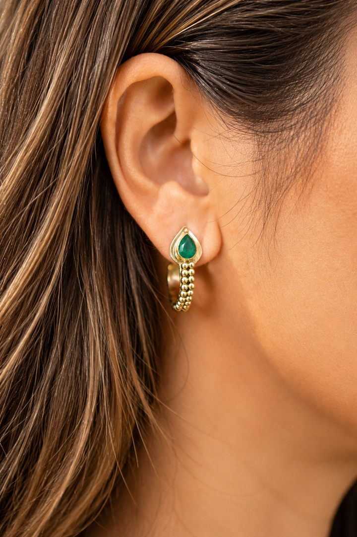 Green Aura Brass Baali With Green Onyx