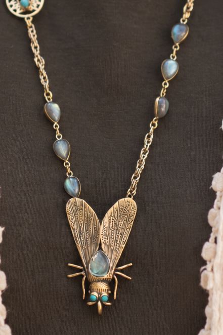 Azure Wing Talisman Necklace