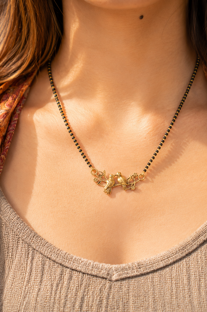 Whimsical Lovebirds Mangalsutra