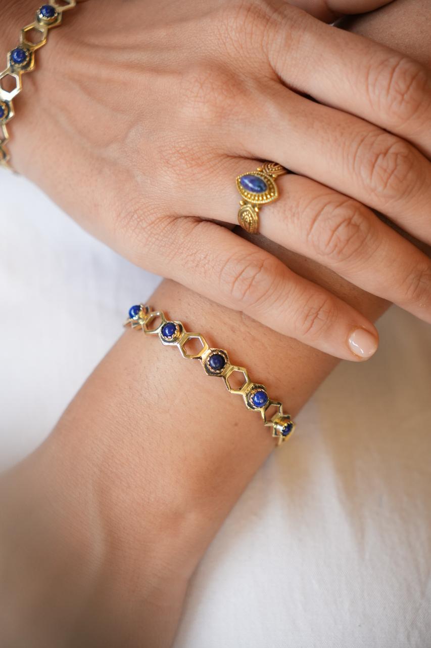 Hexa lapis bangle