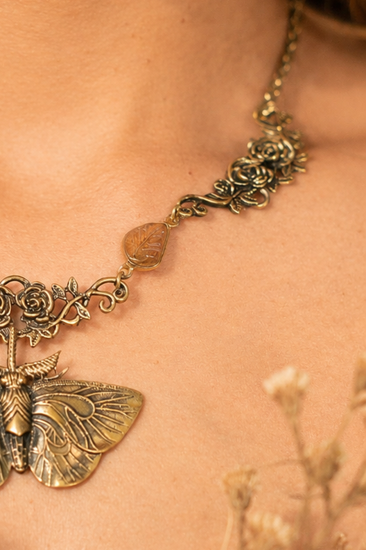 Victorian Style Golden Moth Choker