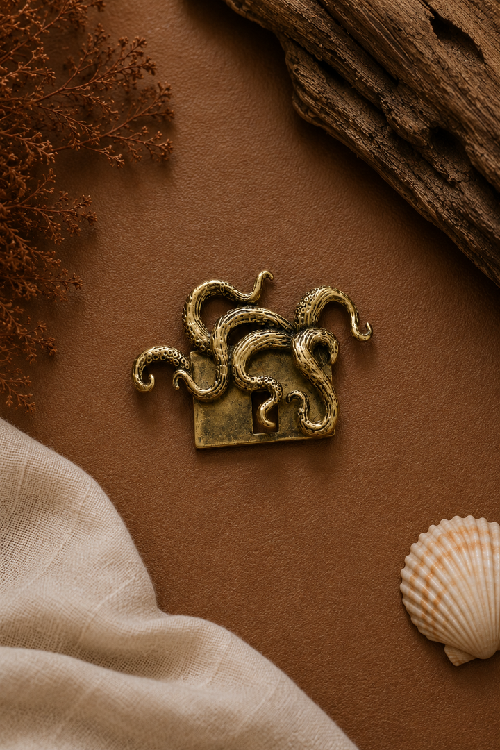 Octopus pocket slider in pure brass