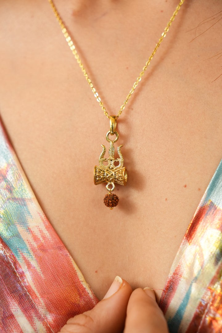 Trishul rudra pendant chain