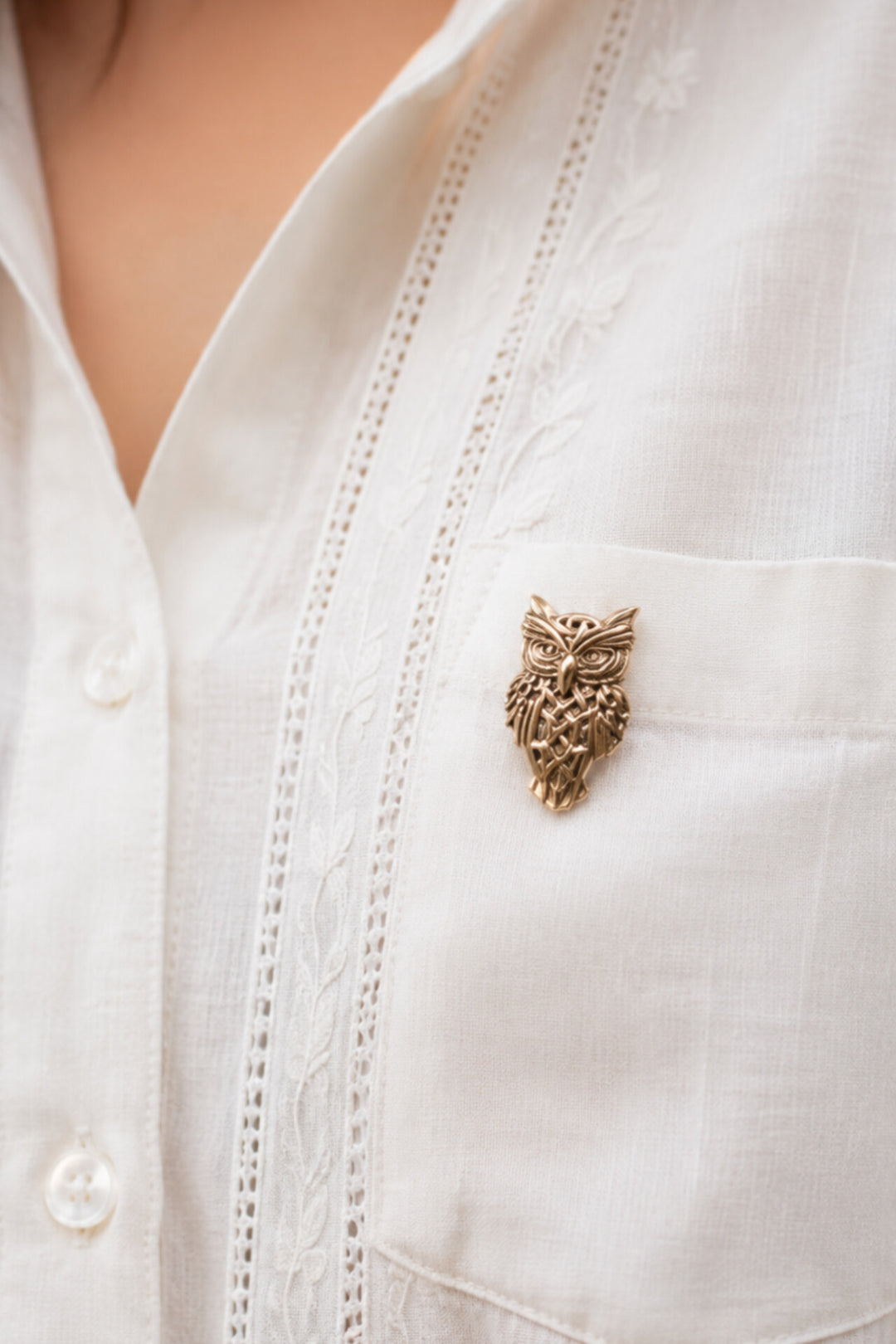Moonlit Owl Brooch pin