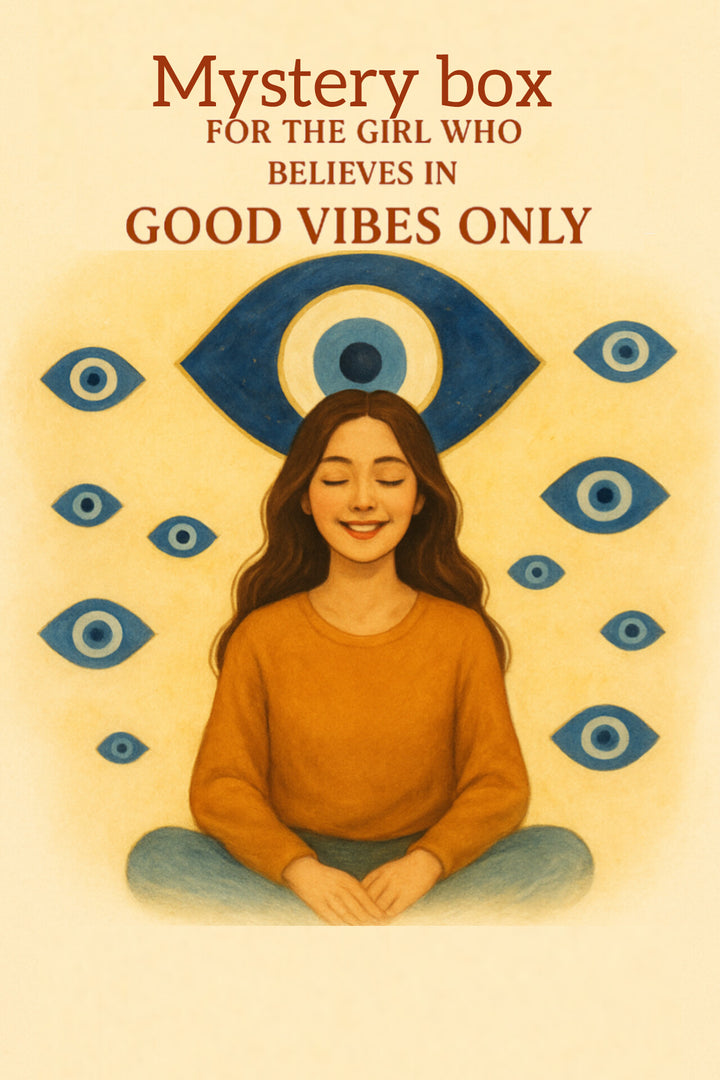 Mystery box-for the girl who believes in good vibes only : 3 pieces of jewellery + calming perfume oil