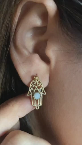 Hamsa stud earrings