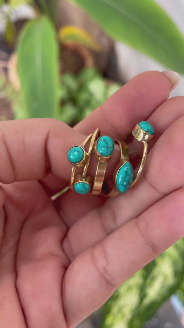 Stackable turquoise rings