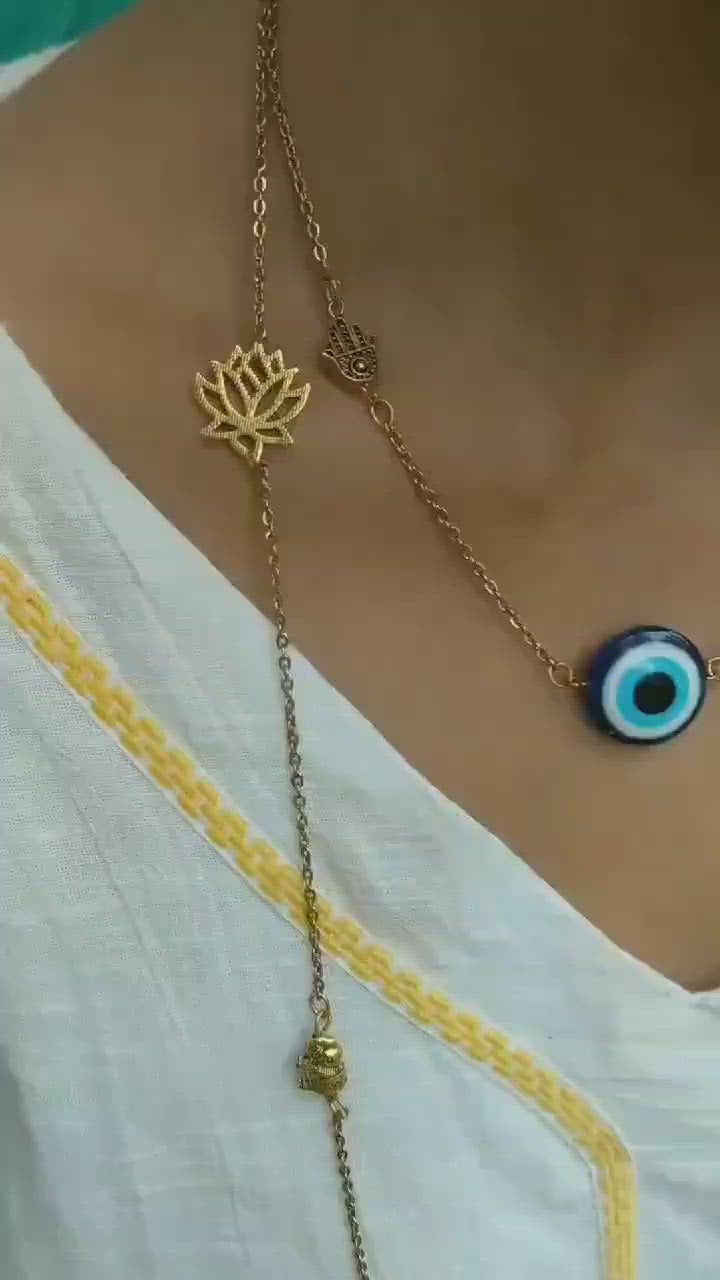 Long evil eye necklace