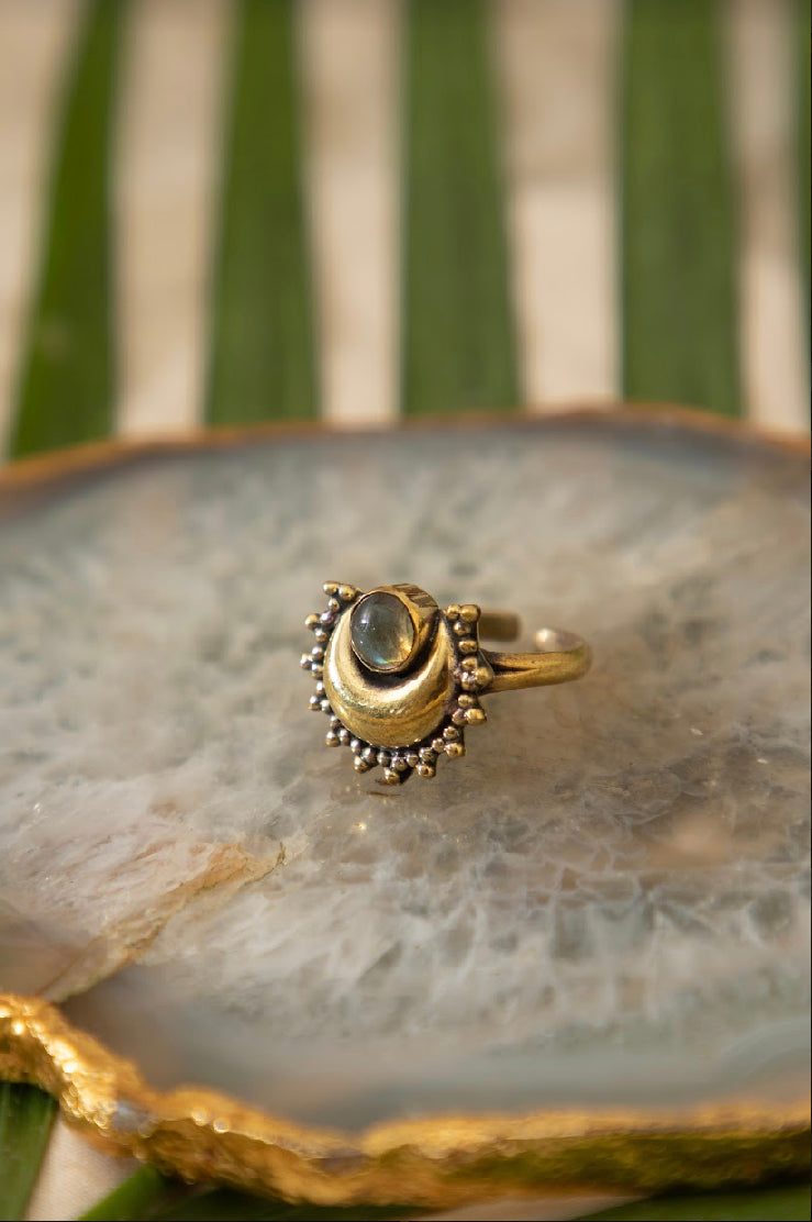 Moon ring. Adjustable size.