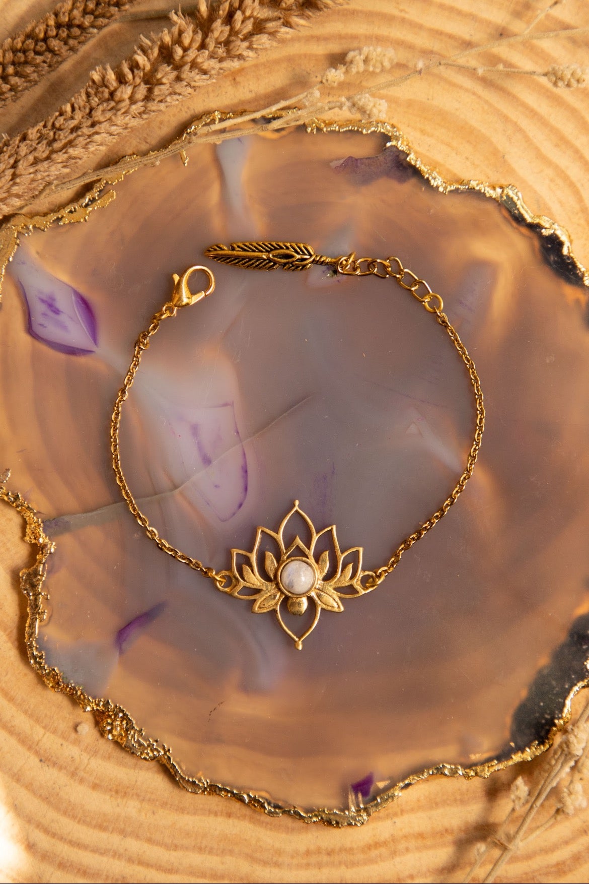 Gold deals lotus bracelet