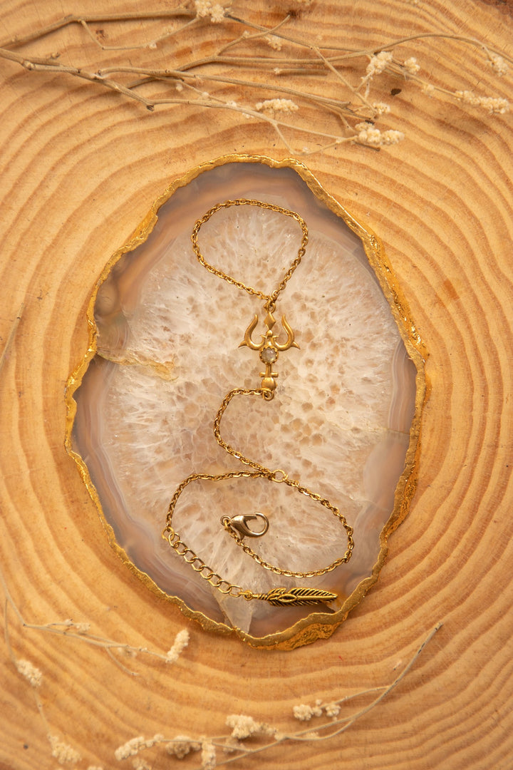 Kundalini twister necklace + Shivohum hoops + trishul connector bracket combo (3)