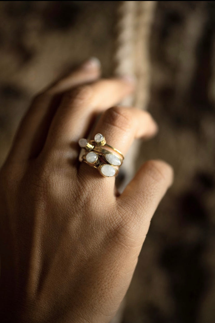 Moonstone stackable ring