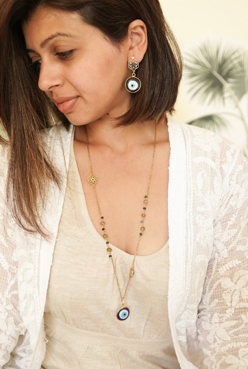 Nazar long charm necklace