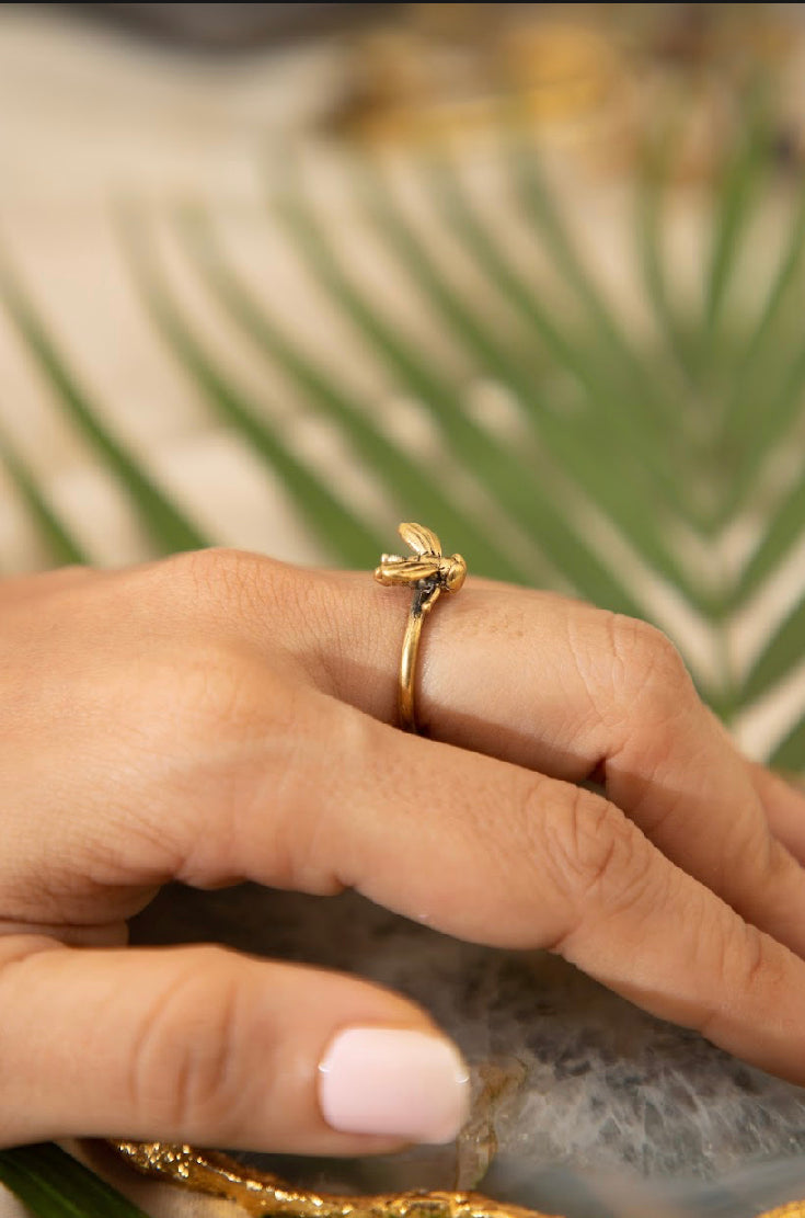 Honey Bee Finger And Toe Ring. Adjustable Size.
