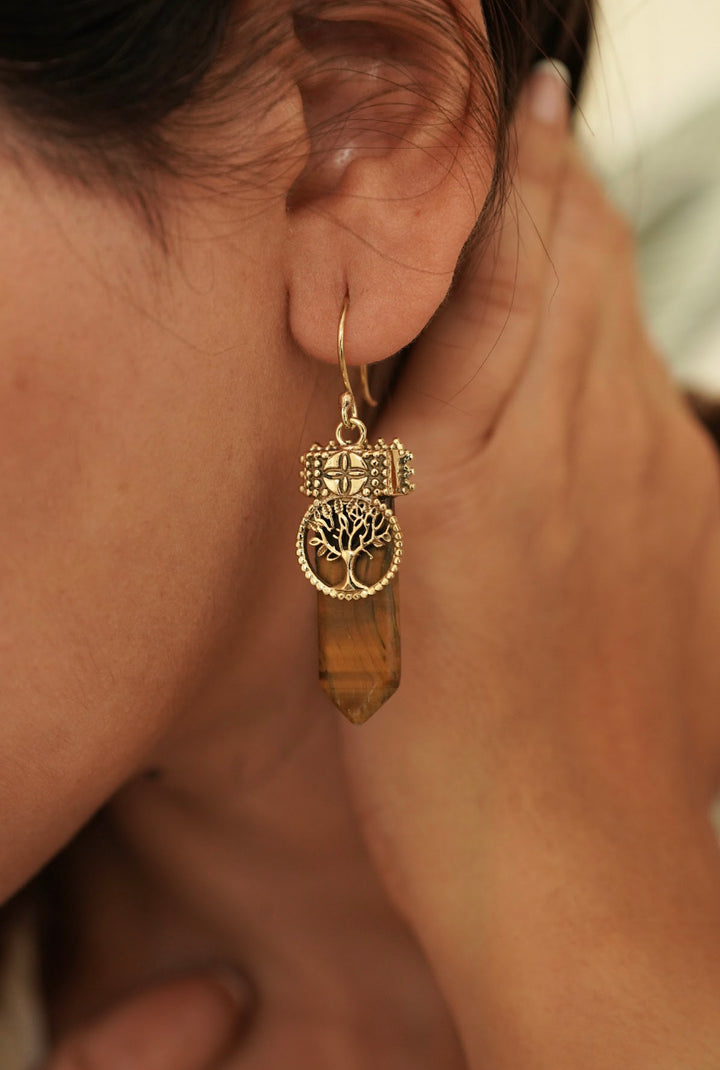 Eye of tiger earrings