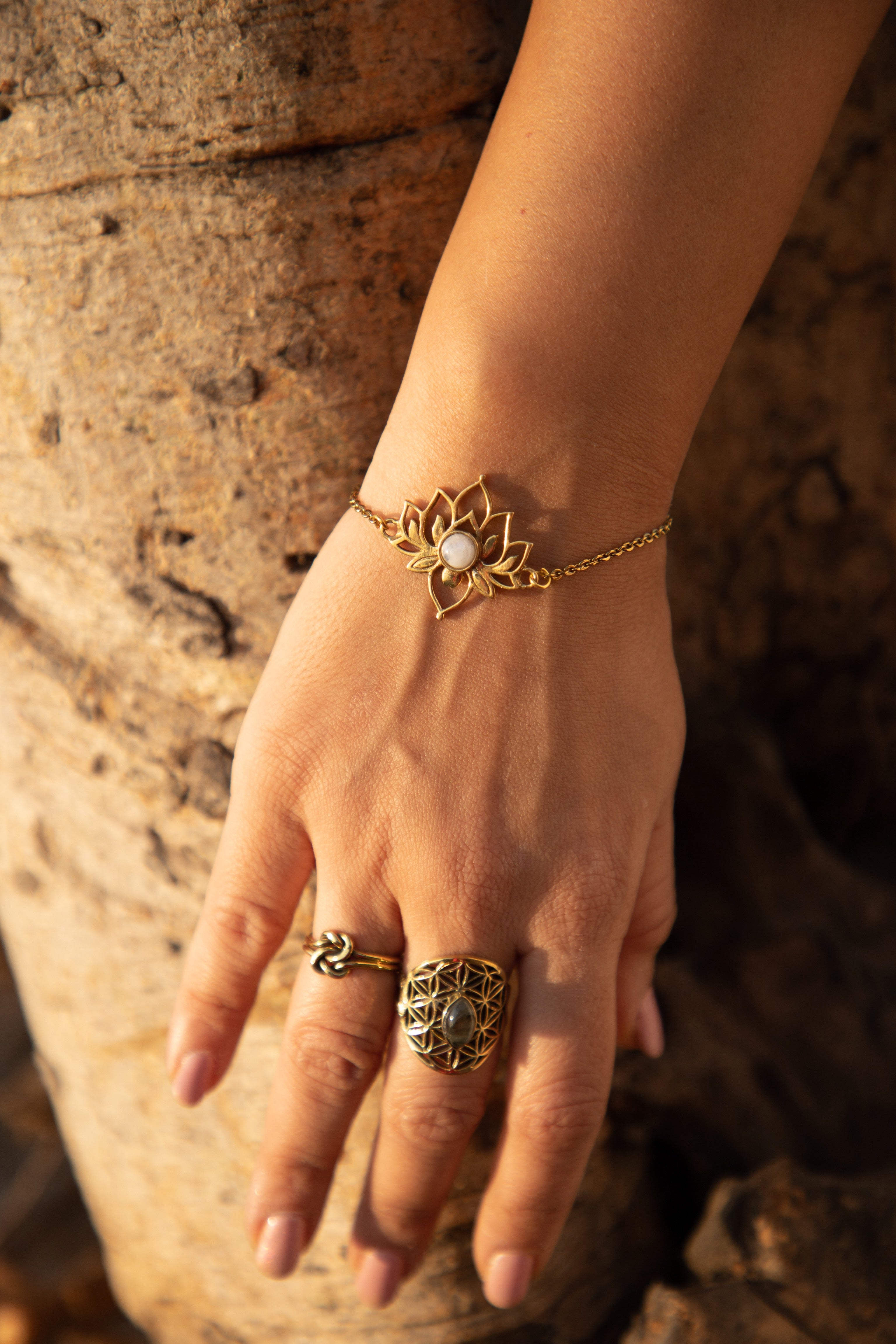Gold Plated Lotus Bracelet – The Jewelry Project India